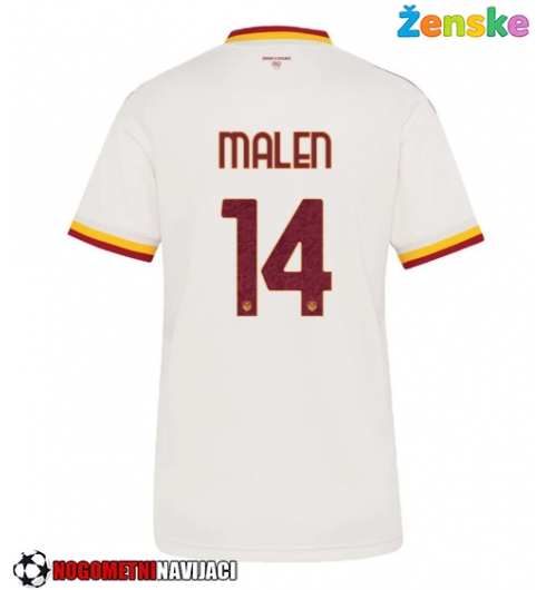 Ženske Nogometnih dresov AS Roma Donyell Malen #14 Gostujoči 2026-27 Kratki rokavi Ženske Nogometnih dresov AS Roma Donyell Malen #14 Gostujoči 2026-27 Kratki rokavi